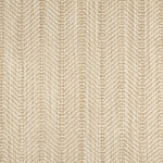 Broadloom carpet in a striated herringbone stripe in cream and beige.