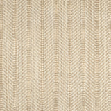 Broadloom carpet in a striated herringbone stripe in cream and beige.