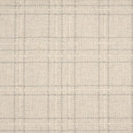 Broadloom carpet with windowpane plaid pattern in white and grey on a field of cream