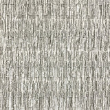 A close-up of a broadloom rug in a vertical ribbed pattern  in a neutral mix of off-white, and gray. 