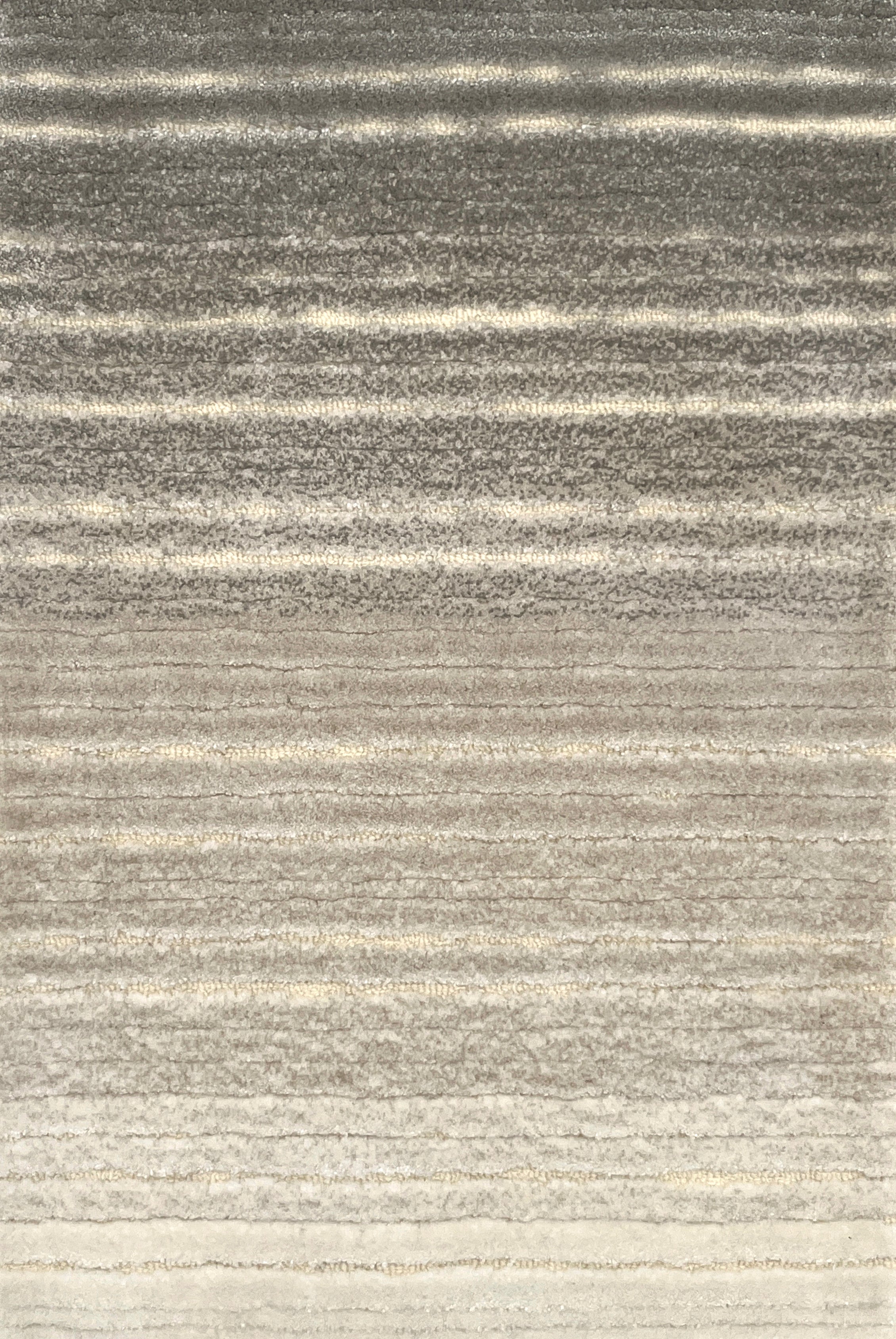 Textured rug with ombré stripes in beige and grey tones