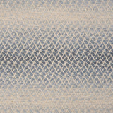 Textural broadloom with an ombré stripe in blue and cream. 