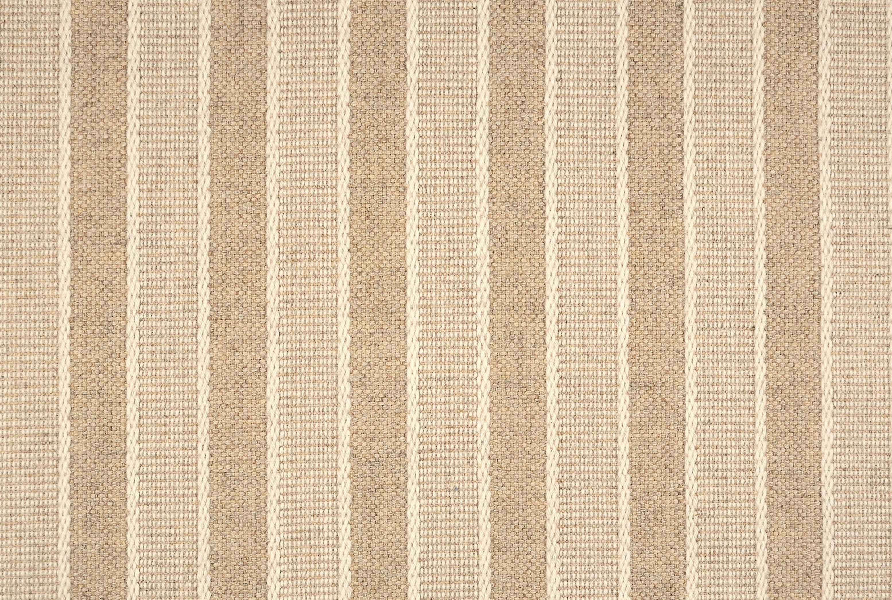 Broadloom carpet in cream and taupe stripes.
