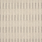 Broadloom carpet sample with a textural stripe in grey on ivory