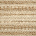 Broadloom carpet in beige with brown stripes.