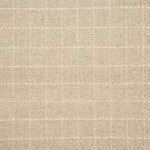 Broadloom carpet with window pane plaid in shades of cream on a light grey field.