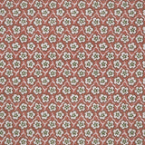 Fabric with small scale floral pattern in white, green and pink