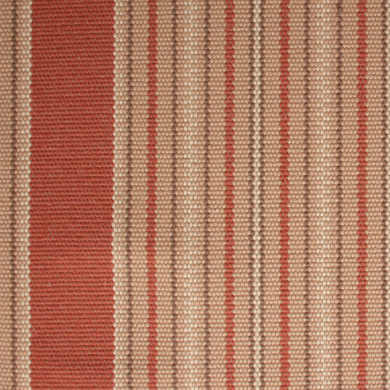 Striped flatweave runner in sand and burnt orange 