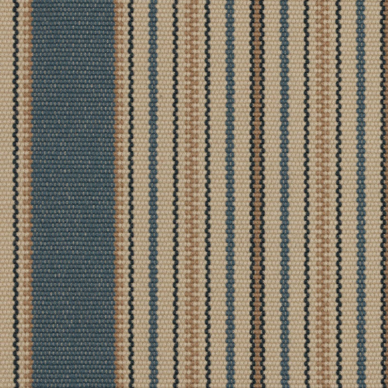 Striped flatweave runner in neutral and blue