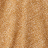 A draped swatch of blended linen fabric in a mottled mustard color.