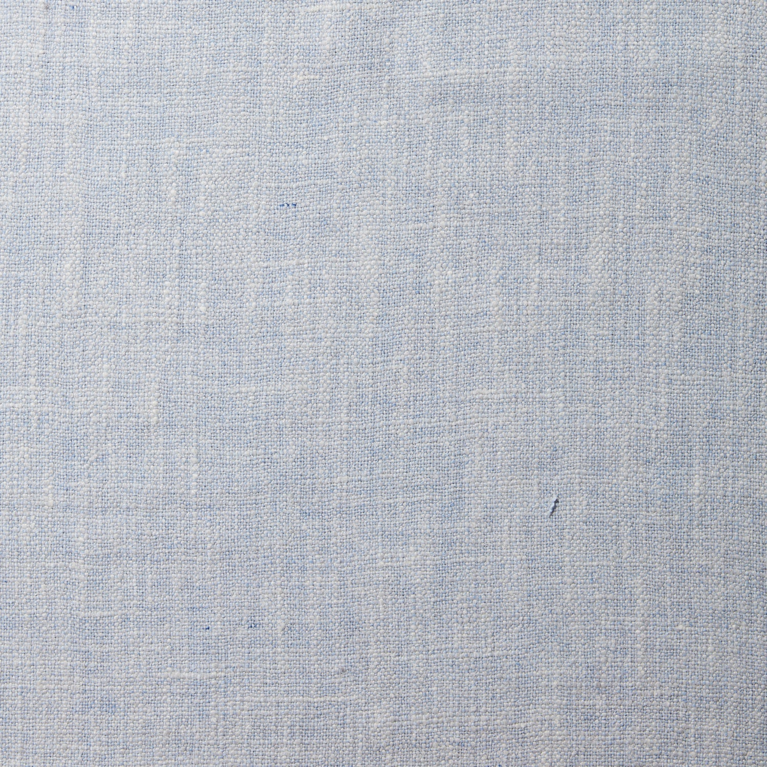 A swatch of blended linen fabric in a mottled light blue color.