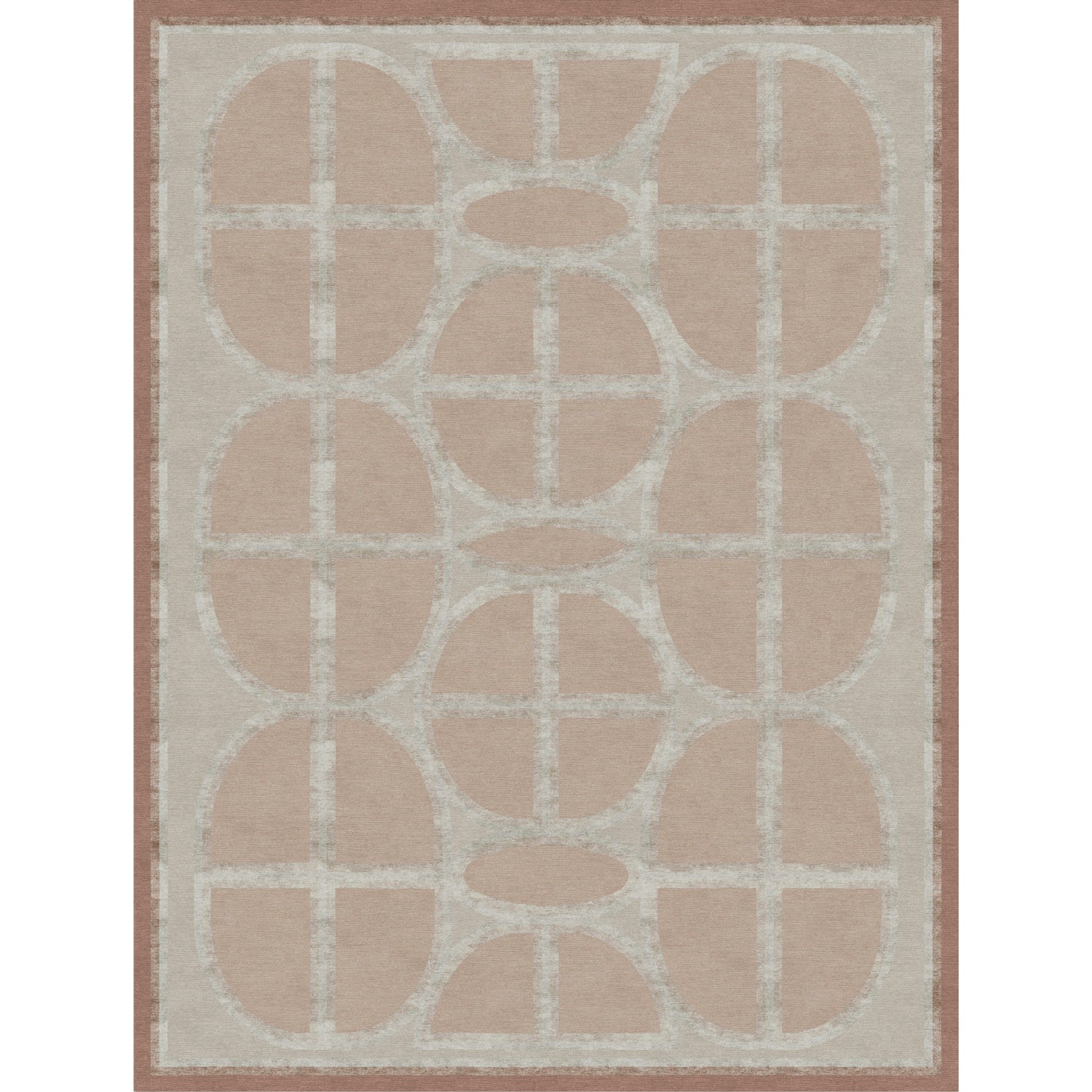 Rug with geometric pattern on a plain background