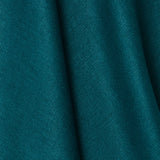 A draped swatch of blended linen fabric in a solid turquoise color.