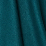 A draped swatch of blended linen fabric in a solid turquoise color.