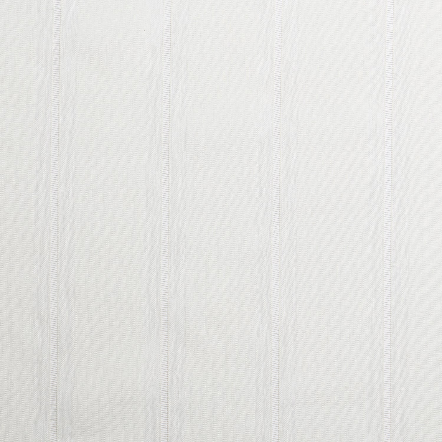 A swatch of sheer linen fabric in a cream color with a subtle striped pattern.