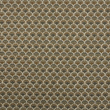 Swatch of fabric with a repeating Japanese-inspired scalloped pattern in shades of brown and tan.
