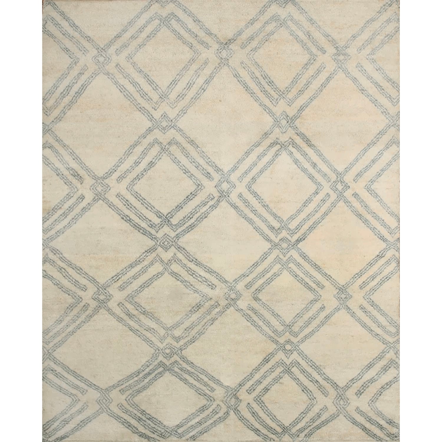 Beige rug with a geometric pattern on a beige background