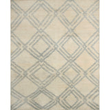 Beige rug with a geometric pattern on a beige background