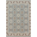 Decorative rug with geometric pattern on a white background