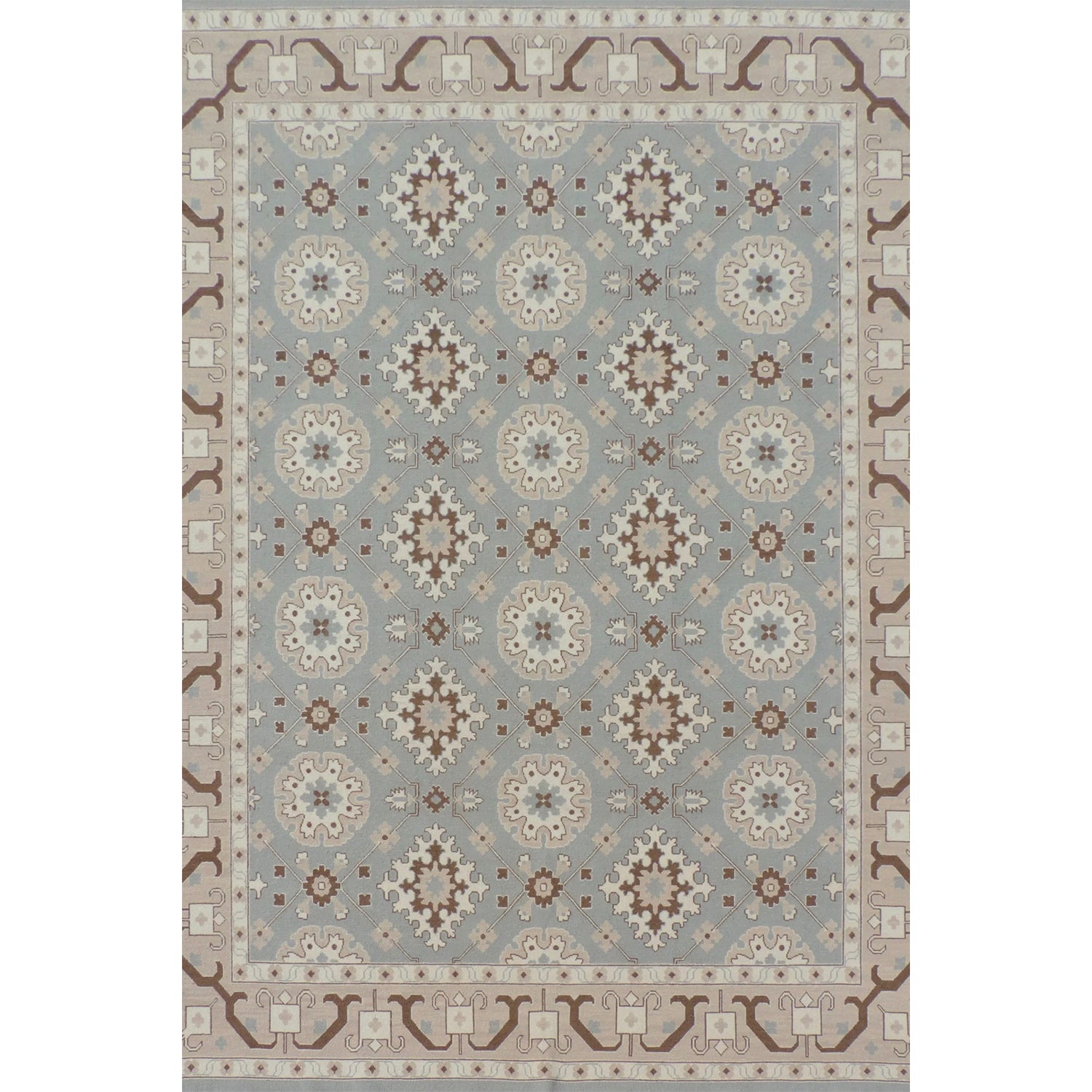 Decorative rug with geometric pattern on a white background