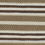 Handmade rug with brown and beige stripes