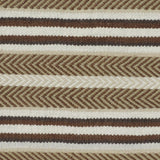 Handmade rug with brown and beige stripes