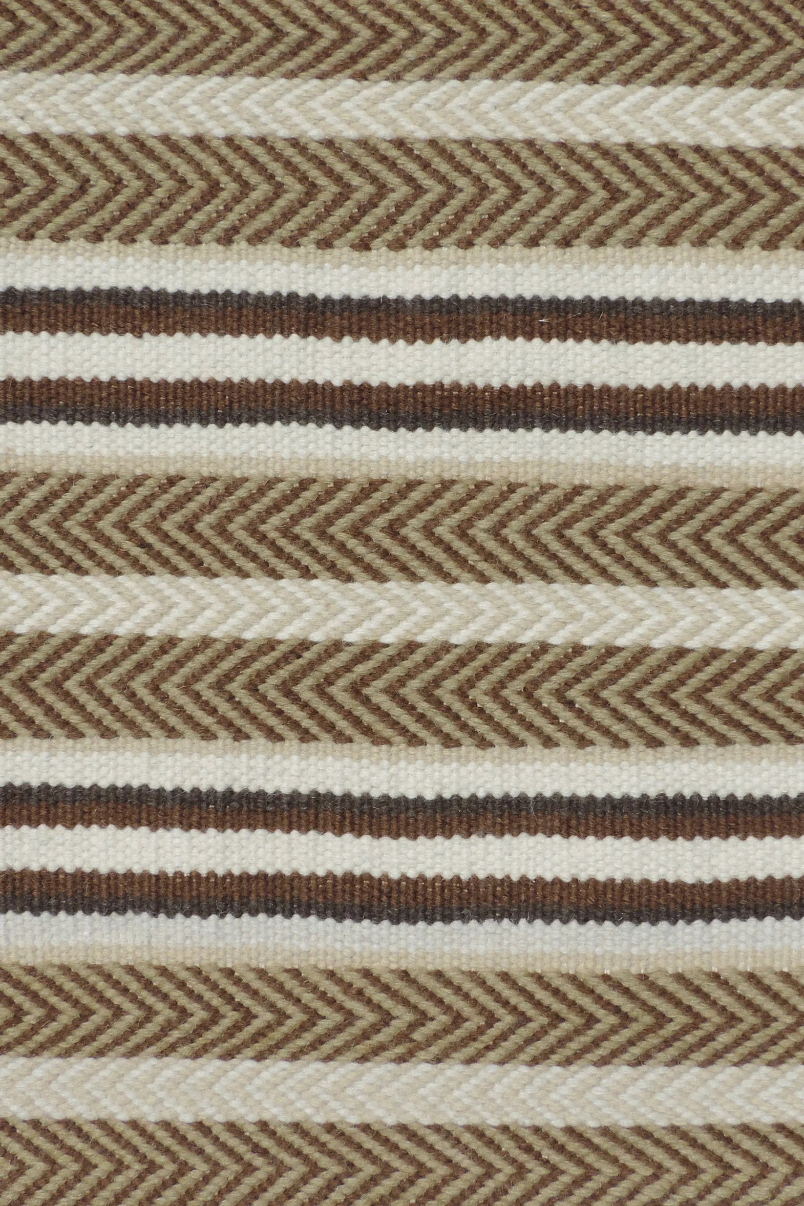 Handmade rug with brown and beige stripes