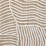 Textured carpet with wavy pattern in beige and white