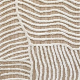 Textured carpet with wavy pattern in beige and white