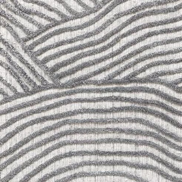 Textured carpet with wavy pattern in grey