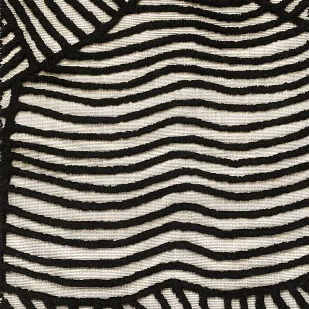 Close-up of textured carpet black wavy lines on a white background