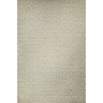 Handwoven rug in an ornate damask medallion design in cream on a grey field on a white background.