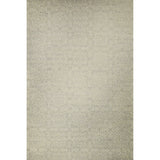 Handwoven rug in an ornate damask medallion design in cream on a grey field on a white background.