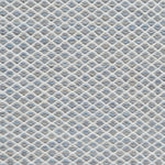 Flatweave rug with small scale lattice in white with light blue field. 