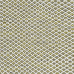 Flatweave rug with small scale lattice in white with lime green field. 