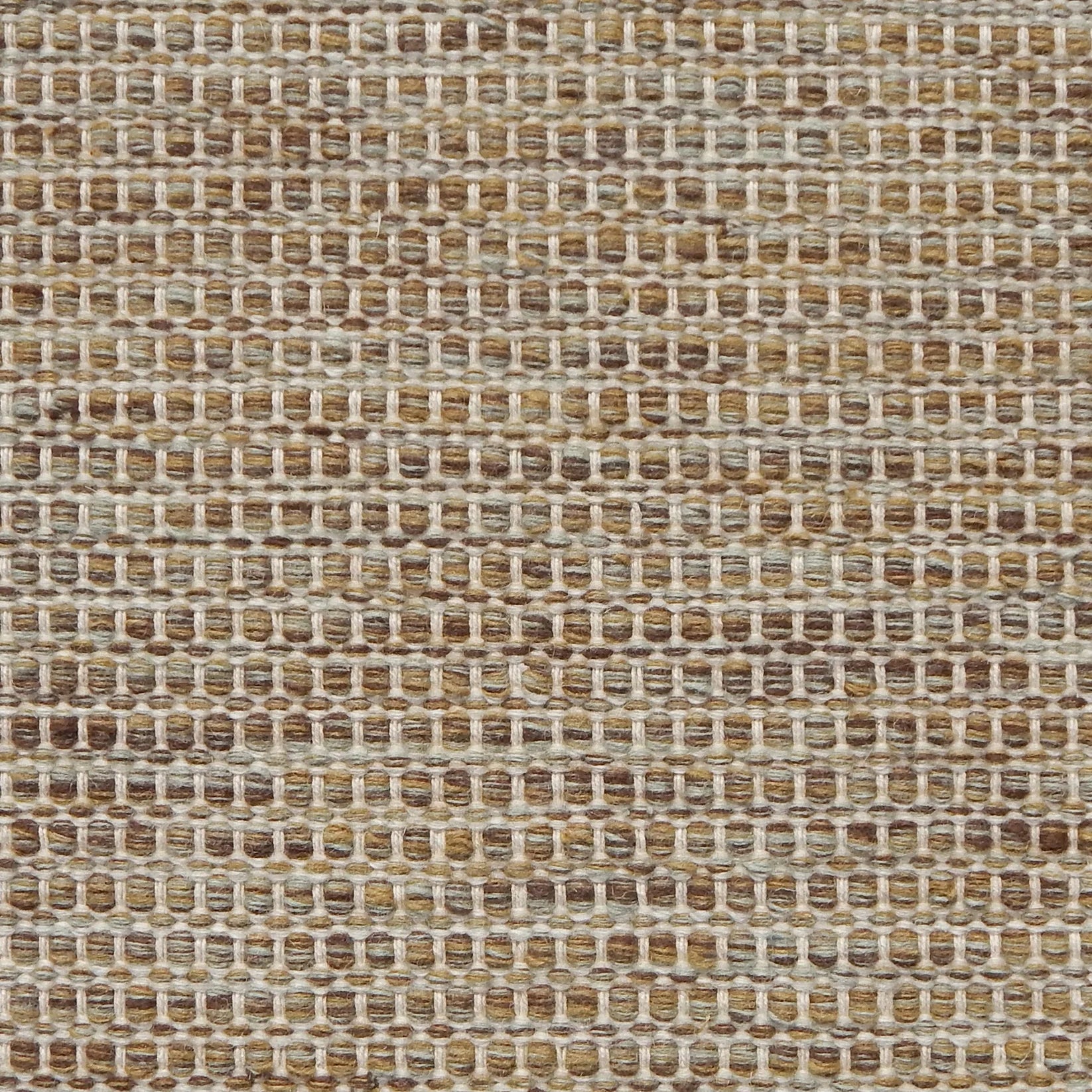 Textured handwoven carpet in brown and beige