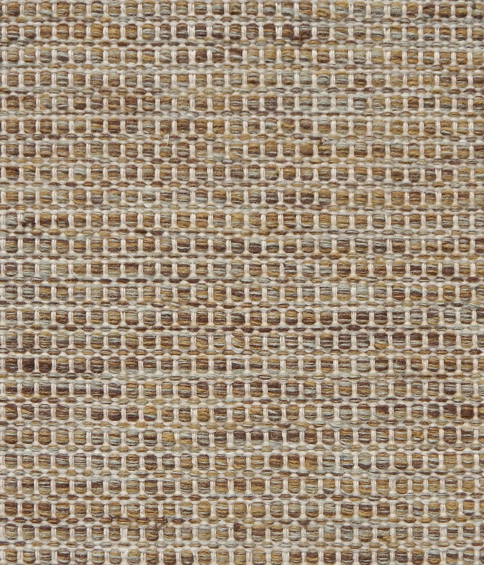 Textured handwoven carpet in brown and beige