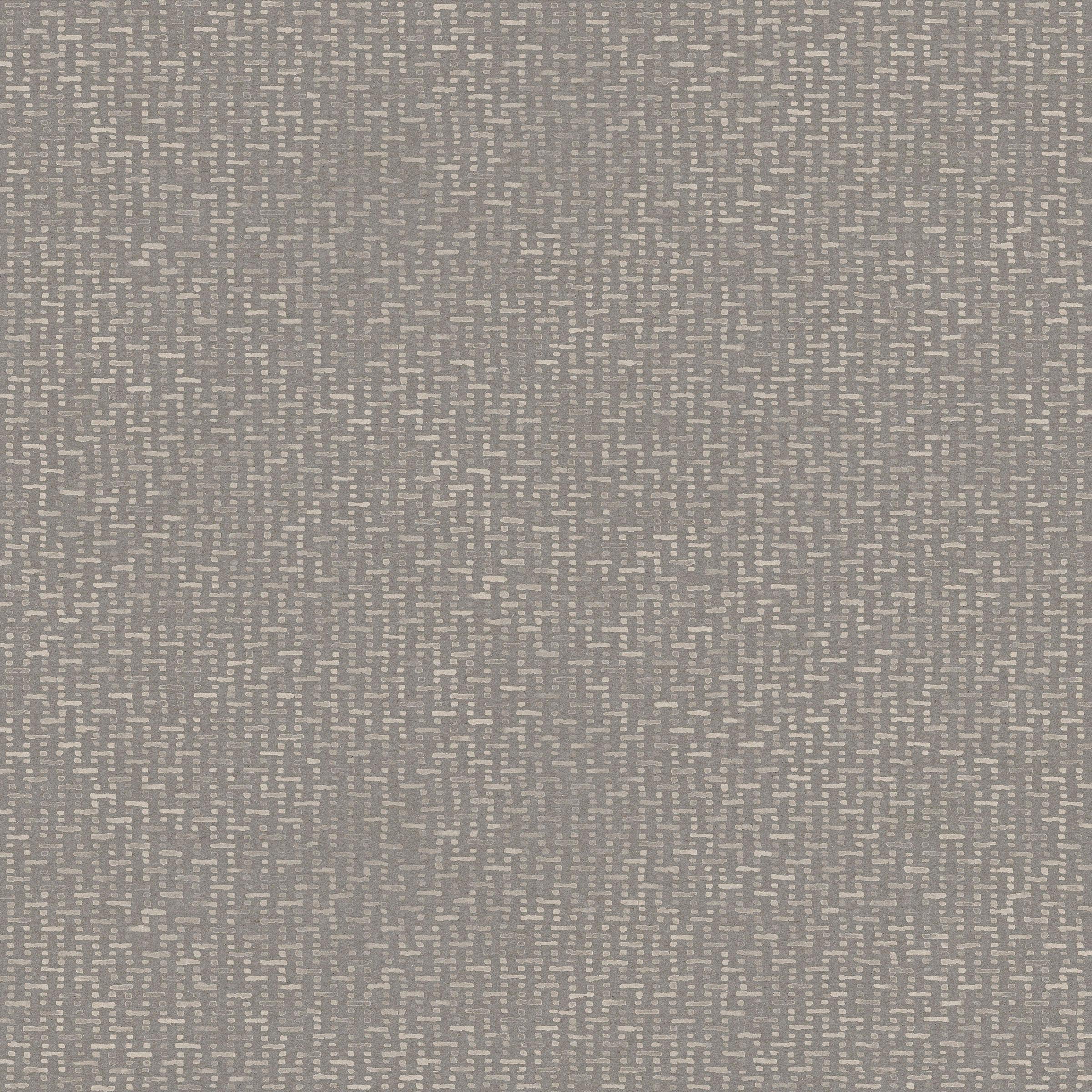 Detail of wallpaper in a small-scale grid pattern in shades of gray.