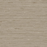 Detail of wallpaper in a textural striped pattern in shades of tan and brown.