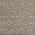 Flatweave rug with an intricate diamond pattern in white and brown