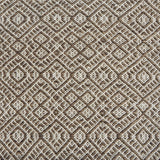 Flatweave rug with an intricate diamond pattern in white and brown