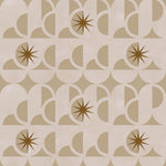 Curvilinear art deco inspired pattern in taupe, beige and brown.