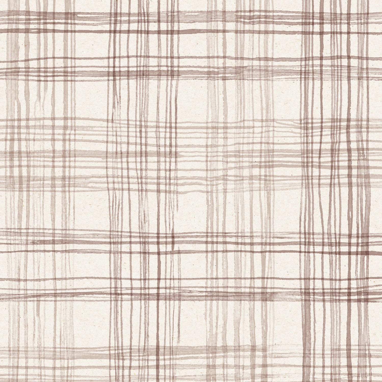 Detail of wallpaper with watercolor plaid pattern in shades of brown.