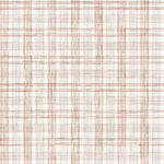 Wallpaper with watercolor plaid pattern in shades of rust brown. 