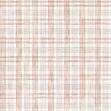 Wallpaper with watercolor plaid pattern in shades of rust brown. 