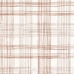 Detail of Wallpaper with watercolor plaid pattern in shades of rust brown. 