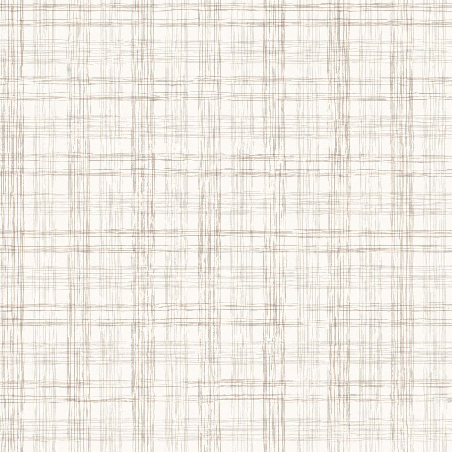Wallpaper with watercolor plaid pattern in shades of taupe. 