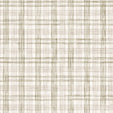 Fabric with watercolor plaid pattern in shades of olive brown.