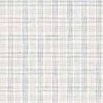 Wallpaper with watercolor plaid pattern in shades of light blue. 