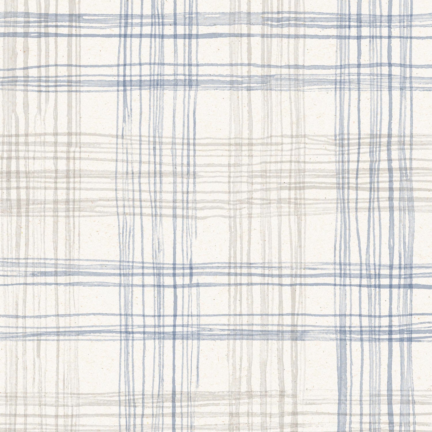 Detail of wallpaper with watercolor plaid pattern in shades of light blue. 